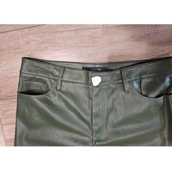 Joe's Faux Leather Wide Leg Ankle Pants Women's Hunter Green Size 34 x 28 NEW - Picture 5 of 10